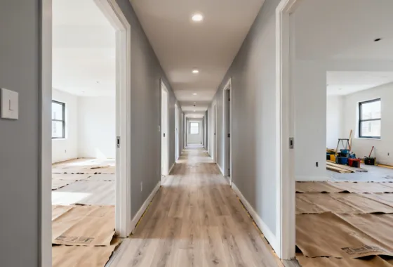 Ram Board floor protection in multi-family construction